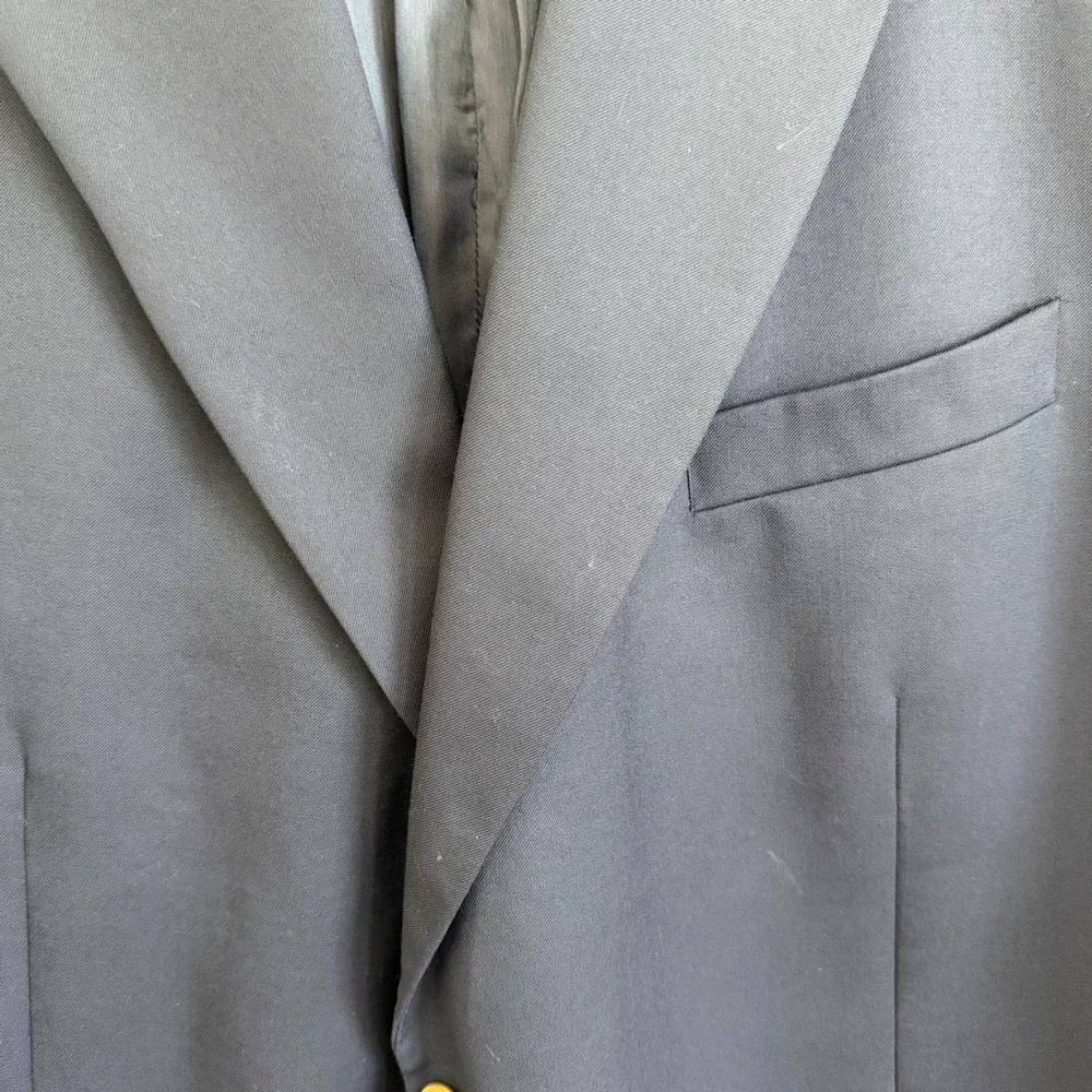 Brooks Brothers 346 Navy Gold Button Blazer Jacket Men's 48R Wool